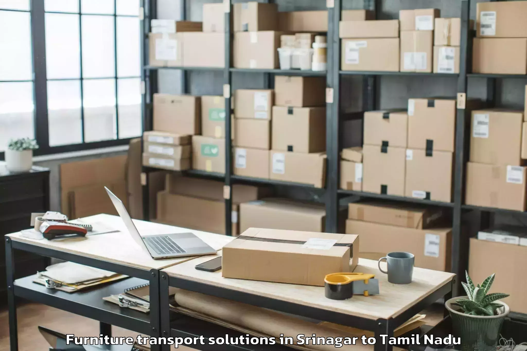 Trusted Srinagar to Vallur Furniture Transport Solutions